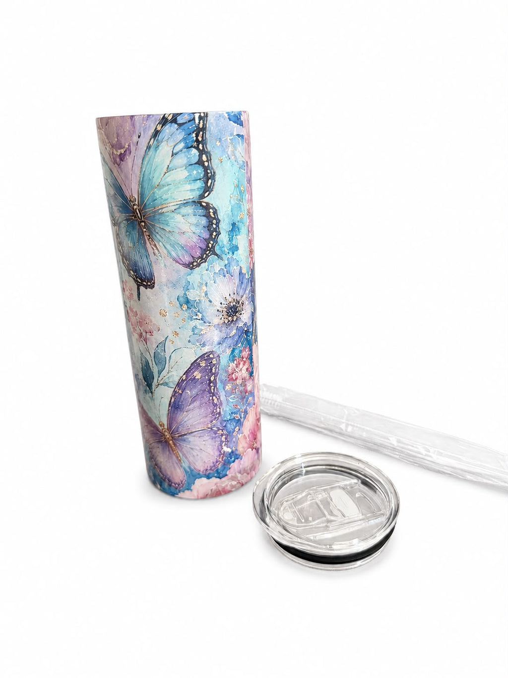 Butterfly Garden 20oz Skinny Tumbler – Handmade Inspirational Stainless Steel Cup