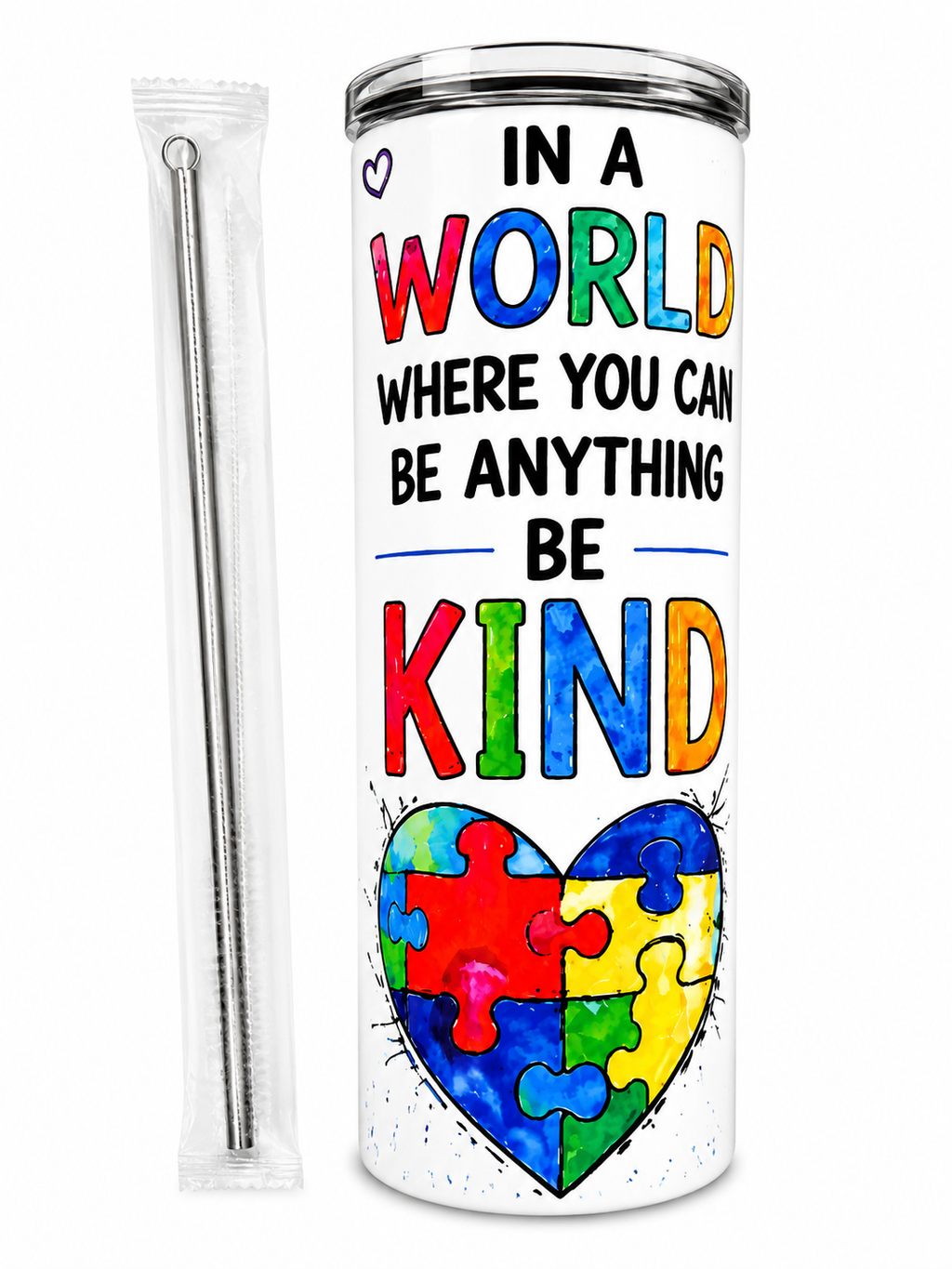 Autism 20oz Tumbler -Handmade Inspirational Stainless Steel Cup