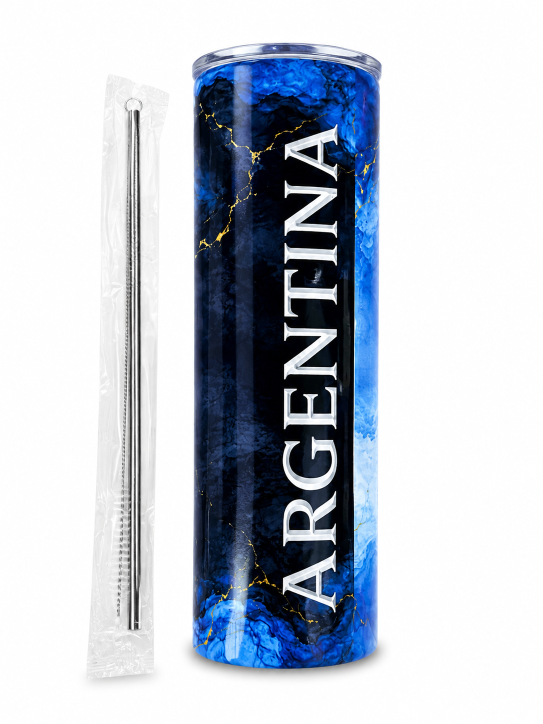 Argentina Flag 20oz Tumbler - Handmade Stainless Steel Cup