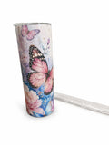 Butterfly Garden 20oz Skinny Tumbler – Handmade Inspirational Stainless Steel Cup